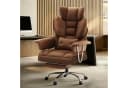 ZAISZE Bürostuhl Ergonomischer Leder Chefsessel mit Fußstütze Braun Bild 2