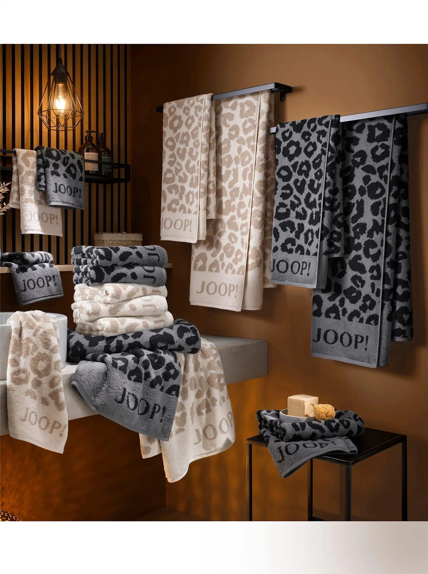 JOOP! Handtuch Gr. 5 elfenbein Leo-Muster 100% Baumwolle