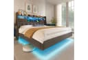OKWISH Polsterbett mit LED-Beleuchtung, Kopfteil und Ladestation Bild 2
