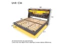 OKWISH Polsterbett mit LED-Beleuchtung, Kopfteil und Ladestation Bild 5