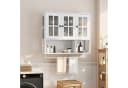 REDOM Hängeschrank 3-türiger Wandschrank aus MDF mit Glastür & Handtuchhalter Bild 1