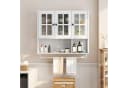 REDOM Hängeschrank 3-türiger Wandschrank aus MDF mit Glastür & Handtuchhalter Bild 2