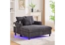 REDOM Loungesofa Chaiselongue-Relaxsessel mit LED-Licht, Getränkehalter & USB-Anschluss, Polsterstuhl Schlafsofa, ergonomisch Bild 1