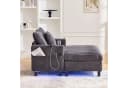 REDOM Loungesofa Chaiselongue-Relaxsessel mit LED-Licht, Getränkehalter & USB-Anschluss, Polsterstuhl Schlafsofa, ergonomisch Bild 3
