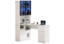 MODFU Eckschreibtisch mit LED-Vitrine Weiß Grau Bild 3