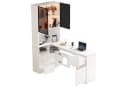 MODFU Eckschreibtisch mit LED-Vitrine Weiß Grau Bild 4