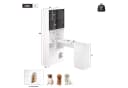 MODFU Eckschreibtisch mit LED-Vitrine Weiß Grau Bild 5