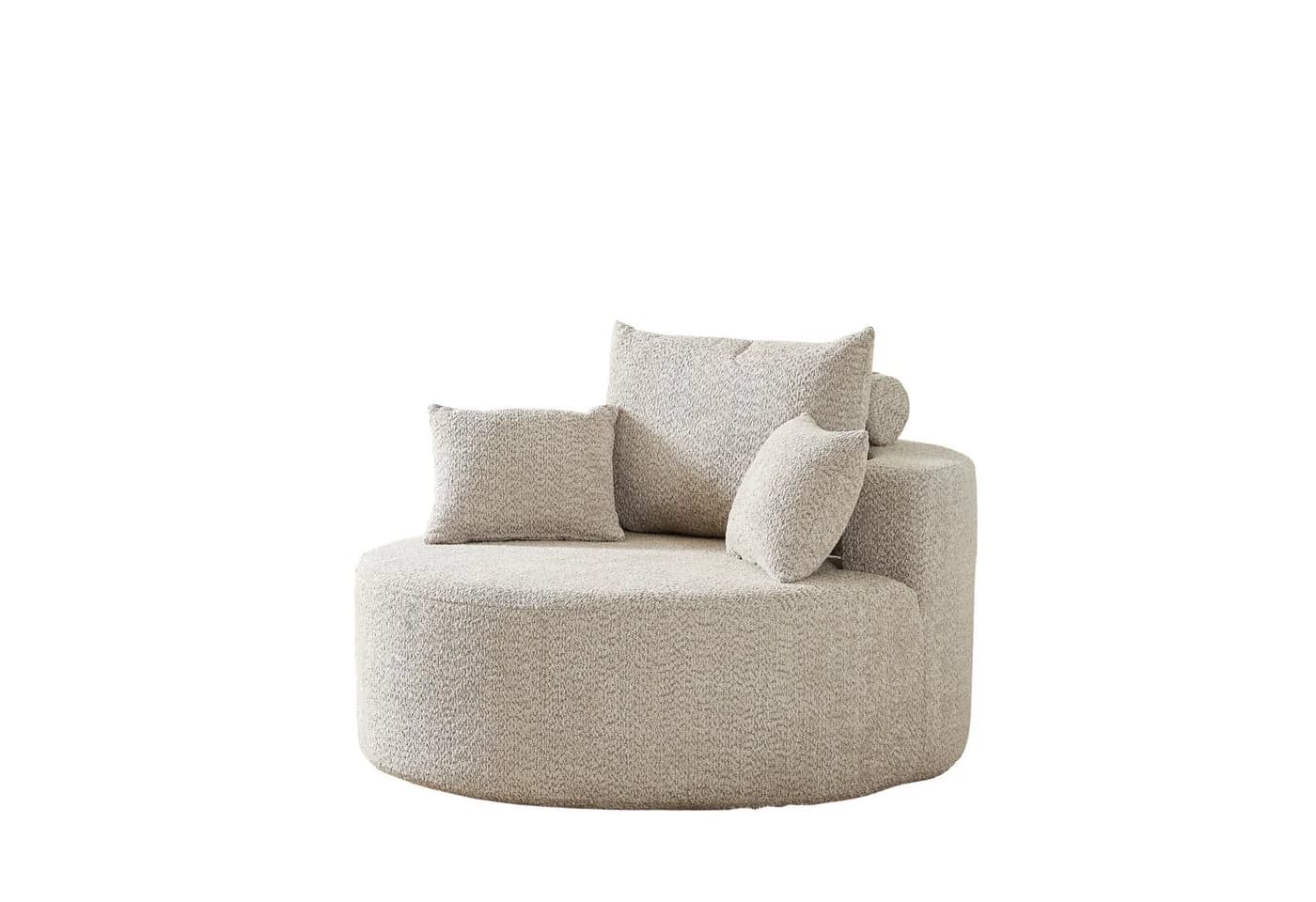 REDOM Relaxsessel Chenille beige mit Relaxfunktion
