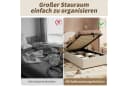 MODFU Polsterbett Stauraumbett Beige Bouclé mit gepolstertem Kopfteil Bild 4
