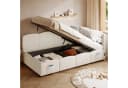 MODFU Polsterbett Schlafsofa multifunktionales Bettsofa 90x200 cm Beige Bild 3