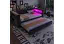 OKWISH Schlafsofa Polsterbett mit LED-Beleuchtung und Stauraum Grau Bild 3