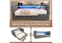 MODFU Schlafsofa inklusive USB- und Typ-C-Anschlüsse, Kinderbett mit multifunktionalem Ausziehbett, LED-Beleuchtung & Stauraum, Polsterbett 90×190 cm & 180x190 cm, ohne Matratze Bild 5
