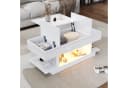 OKWISH Lift-Couchtisch weiß mit LED-Beleuchtung und Klappschränken Bild 3