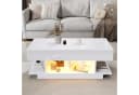 OKWISH Lift-Couchtisch weiß mit LED-Beleuchtung und Klappschränken Bild 5