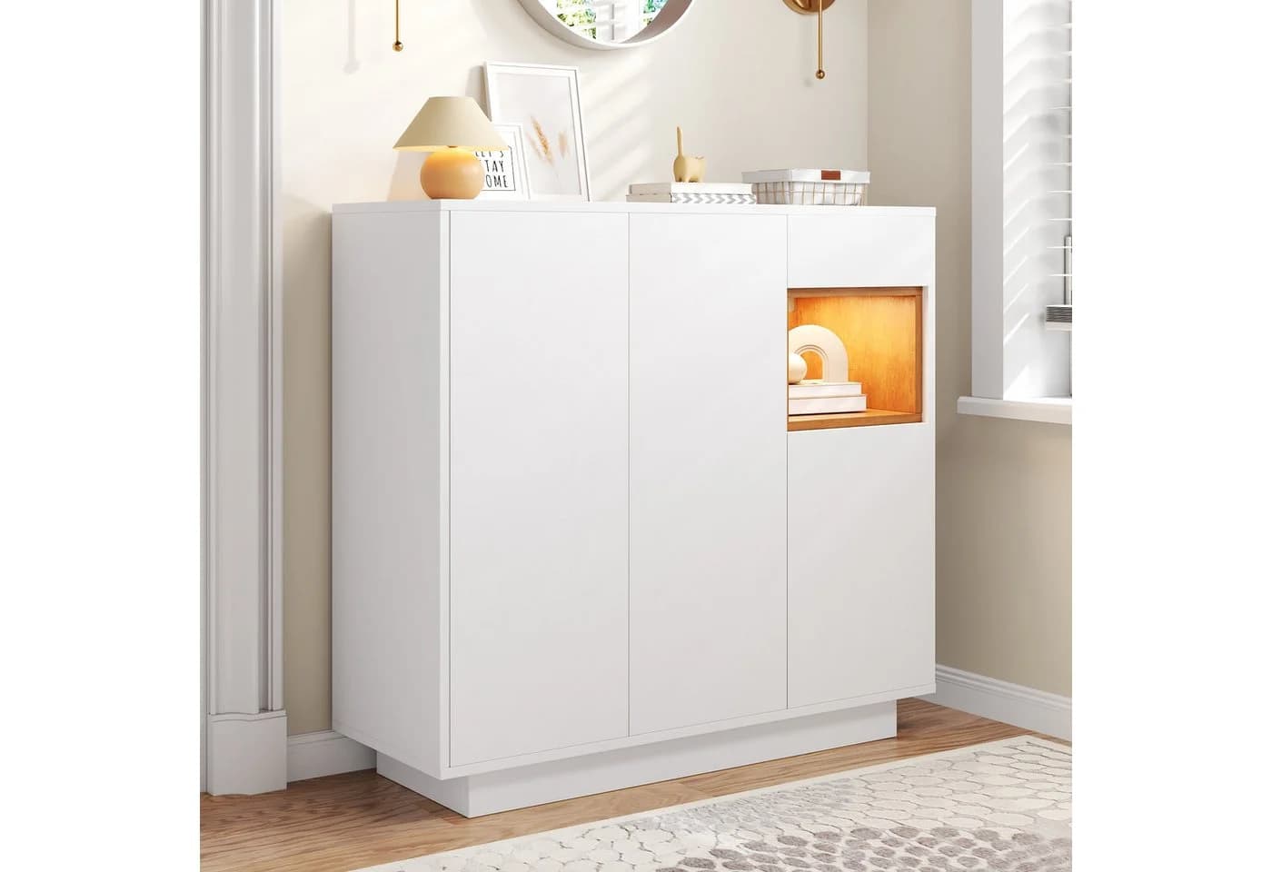 REDOM Schuhschrank Moderner Aufbewahrungsschrank mit LED-Beleuchtung, Soft-Close-Türen - Bild 2