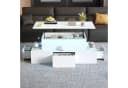 OKWISH Couchtisch anhebbar mit LED und Stauraum Weiß Hochglanz Bild 5