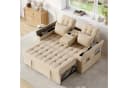 OKWISH Schlafsofa 2-Sitzer Beige mit Stauraum und verstellbarer Rückenlehne Bild 2