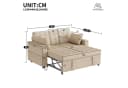 OKWISH Schlafsofa 2-Sitzer Beige mit Stauraum und verstellbarer Rückenlehne Bild 4