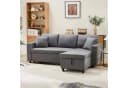 OKWISH L-förmiges Schlafsofa mit Stauraum und Chaiselongue Dunkelgrau Bild 5