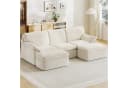 Gywowken Wohnlandschaft Modulares Sofa Beige U-Form Schlafsofa Bild 2