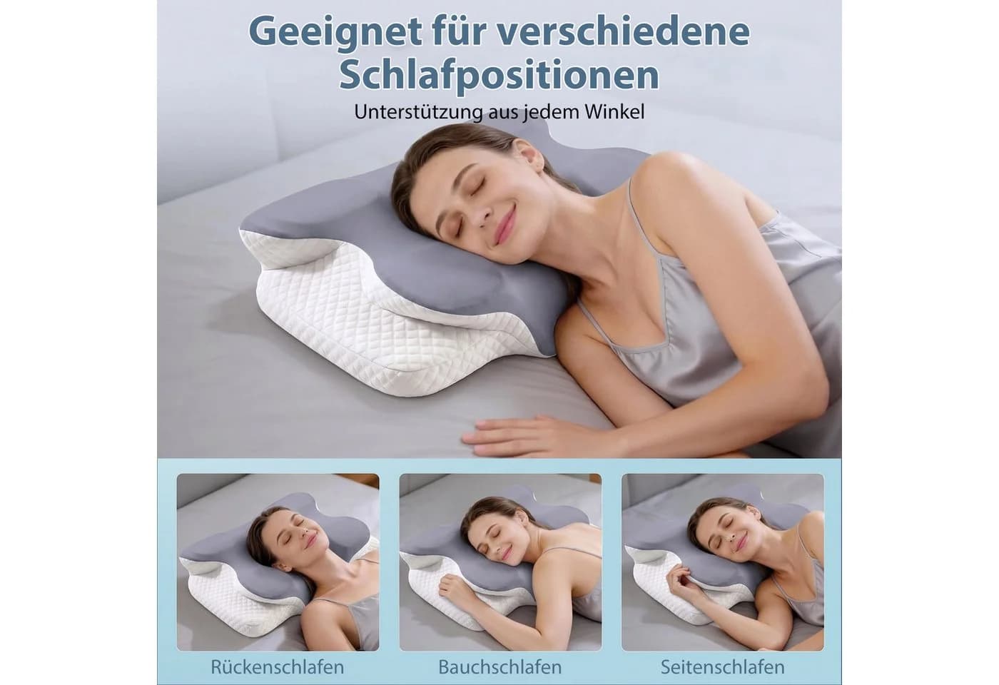 SWGOTA Nackenkissen Memory Foam Grau 62x41 cm - Bild 5