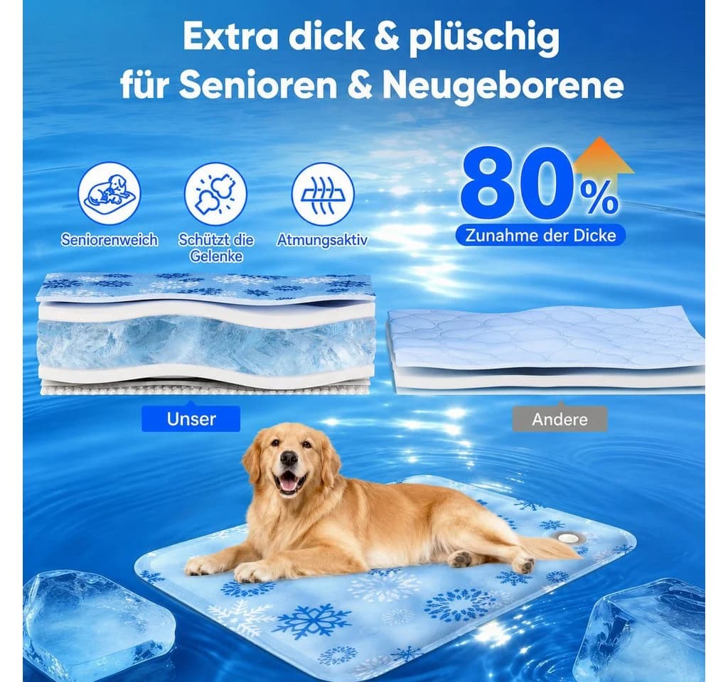 SWGOTA Kühlmatte für Hunde & Katzen, wasserbefüllbar, rutschfest, kratzfest - Bild 4