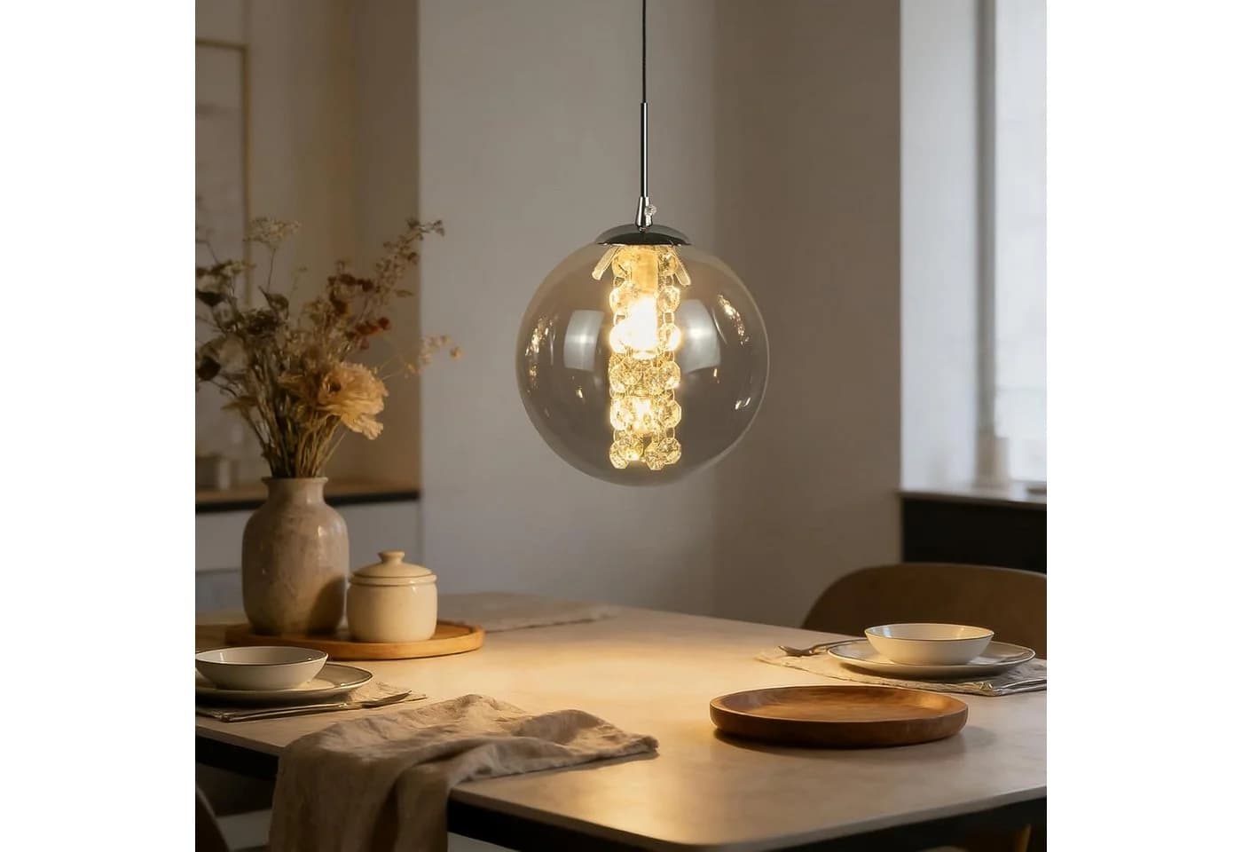 Nettlife Pendelleuchte G9 Bernstein/Grau Glas 1-15 Flammig höhenverstellbar - Bild 2