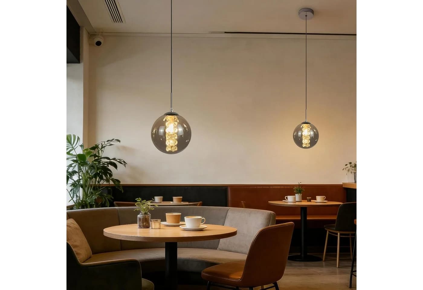 Nettlife Pendelleuchte G9 Bernstein/Grau Glas 1-15 Flammig höhenverstellbar - Bild 4