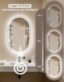 Nettlife Badspiegel Oval 80cm mit LED Beleuchtung, Entfogger & Touch Schalter Bild 1