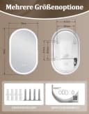 Nettlife Badspiegel Oval 80cm mit LED Beleuchtung, Entfogger & Touch Schalter Bild 3