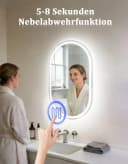 Nettlife Badspiegel Oval 80cm mit LED Beleuchtung, Entfogger & Touch Schalter Bild 5
