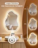 Nettlife Badspiegel mit LED-Beleuchtung, weiß, asymmetrisch, dimmbar Bild 4