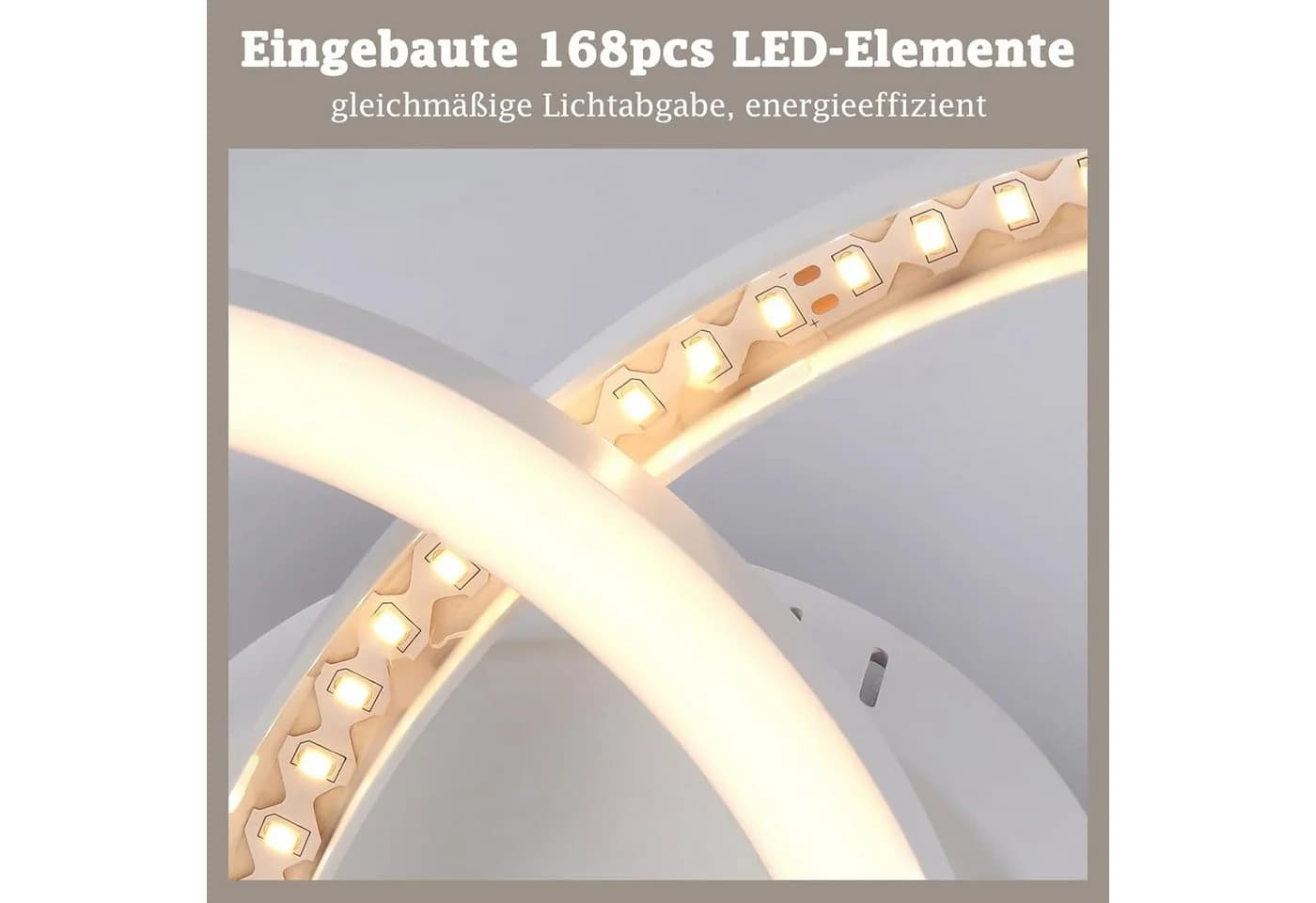 Nettlife LED Deckenleuchte 2 Ringe Modern Weiß/Schwarz/Silber - Bild 4