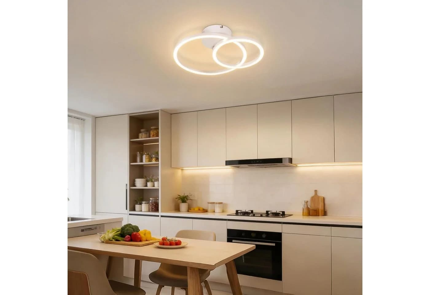 Nettlife LED Deckenleuchte 2 Ringe Modern Weiß/Schwarz/Silber - Bild 5