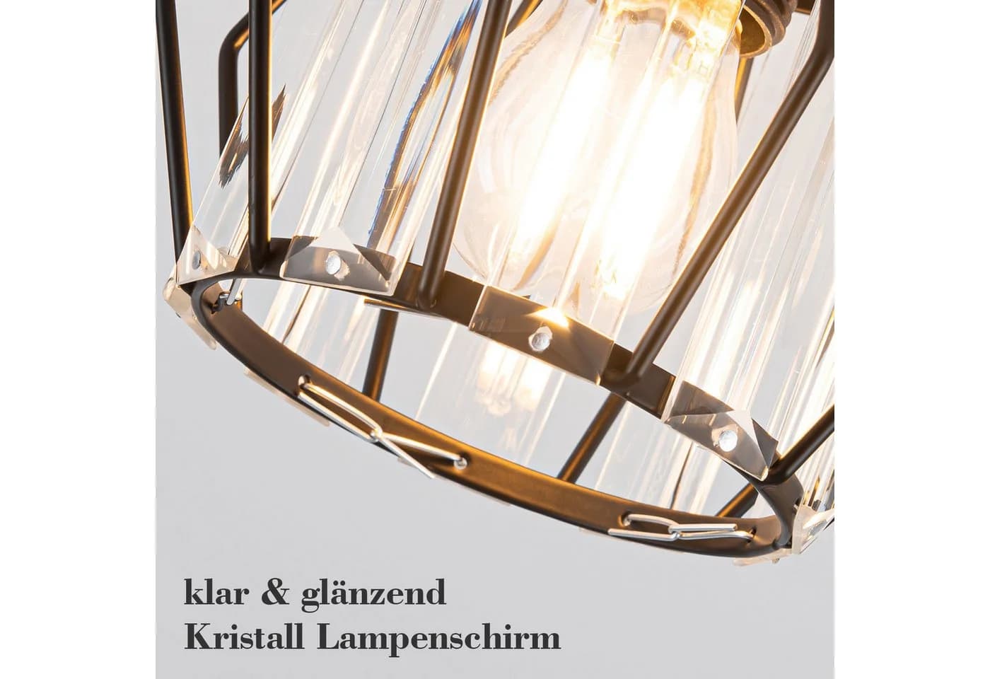 Nettlife Deckenleuchte Schwarz Kristall E27 Modern - Bild 5