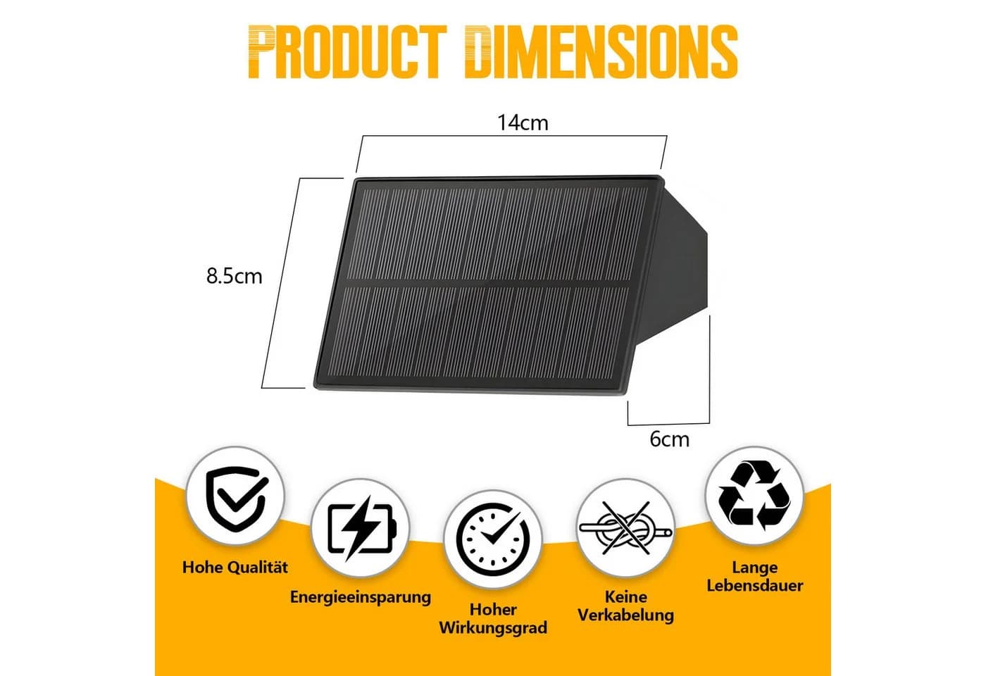 Nettlife LED Außen-Wandleuchte Solarbetrieben Schwarz 3000K - Bild 3