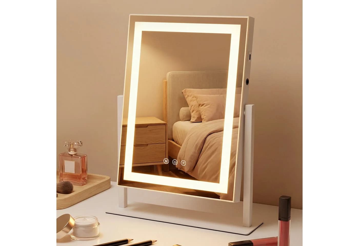 Nettlife Schminkspiegel mit LED-Beleuchtung und Touch-Dimmer - Bild 2