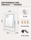 Nettlife Schminkspiegel mit LED-Beleuchtung und Touch-Dimmer Bild 3
