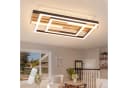 Nettlife LED Deckenleuchte Dimmbar Holz Schwarz 70cm mit Fernbedienung Bild 2