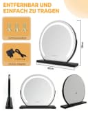 Nettlife Schminkspiegel LED Hollywood Schwarz Kosmetikspiegel 3 Lichtmodi Bild 3