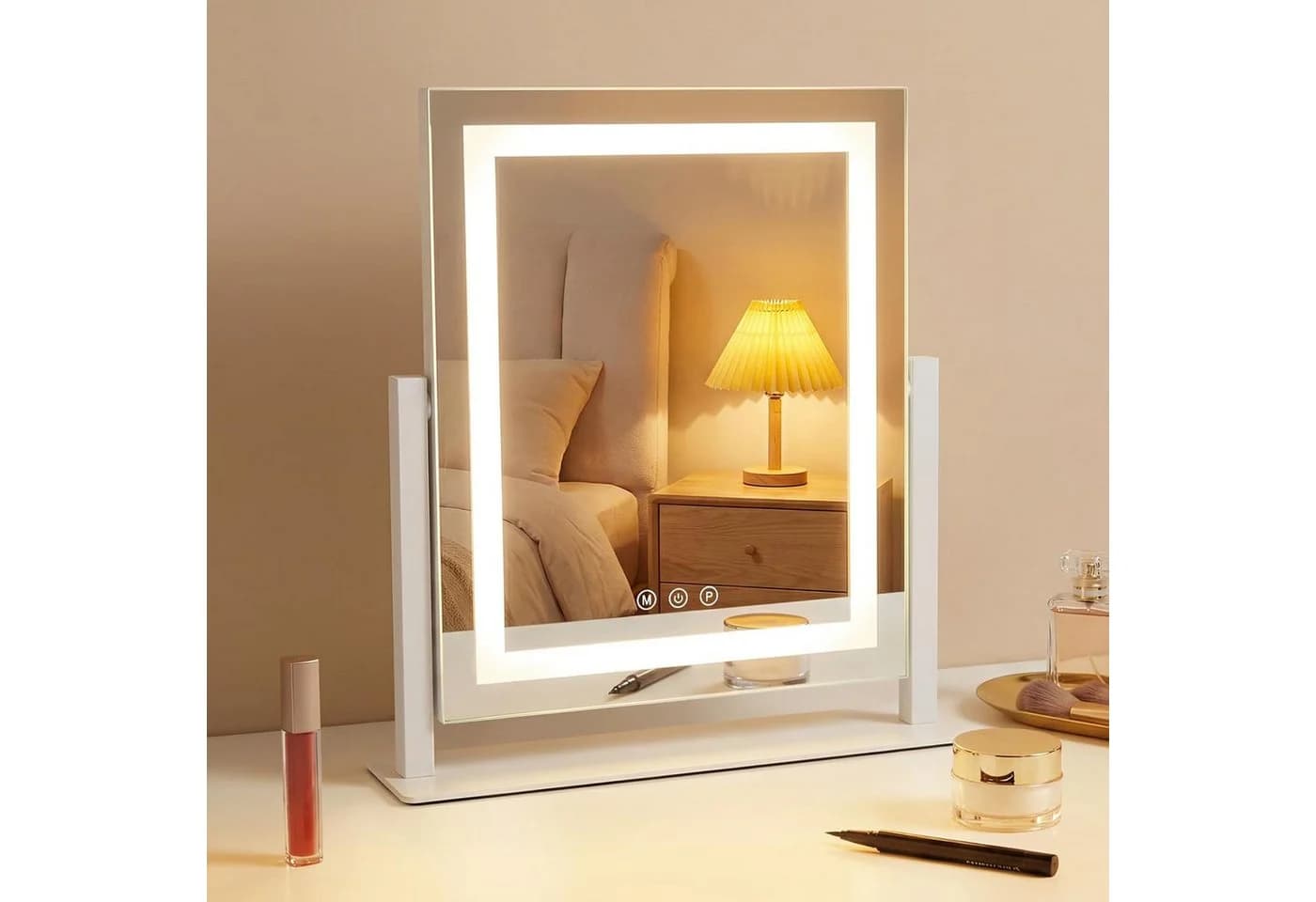 Nettlife Schminkspiegel mit LED-Beleuchtung und Touch-Dimmer - Bild 2