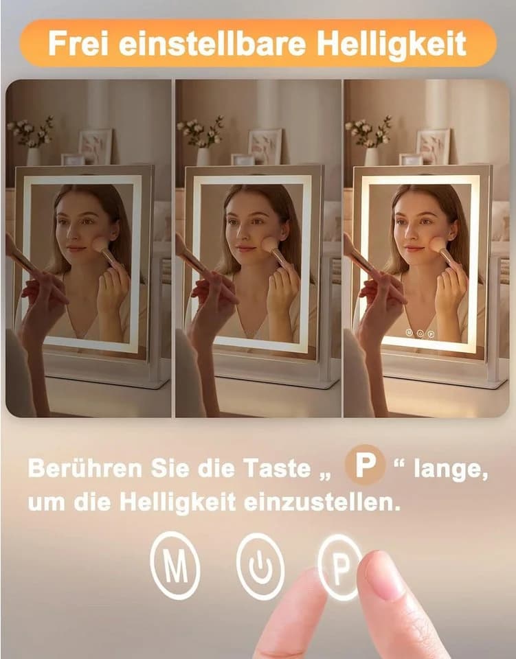 Nettlife Schminkspiegel mit LED-Beleuchtung und Touch-Dimmer - Bild 4