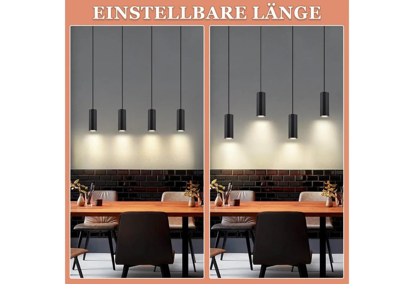 Nettlife Pendelleuchte Schwarz GU10 Modern Metall - Bild 5