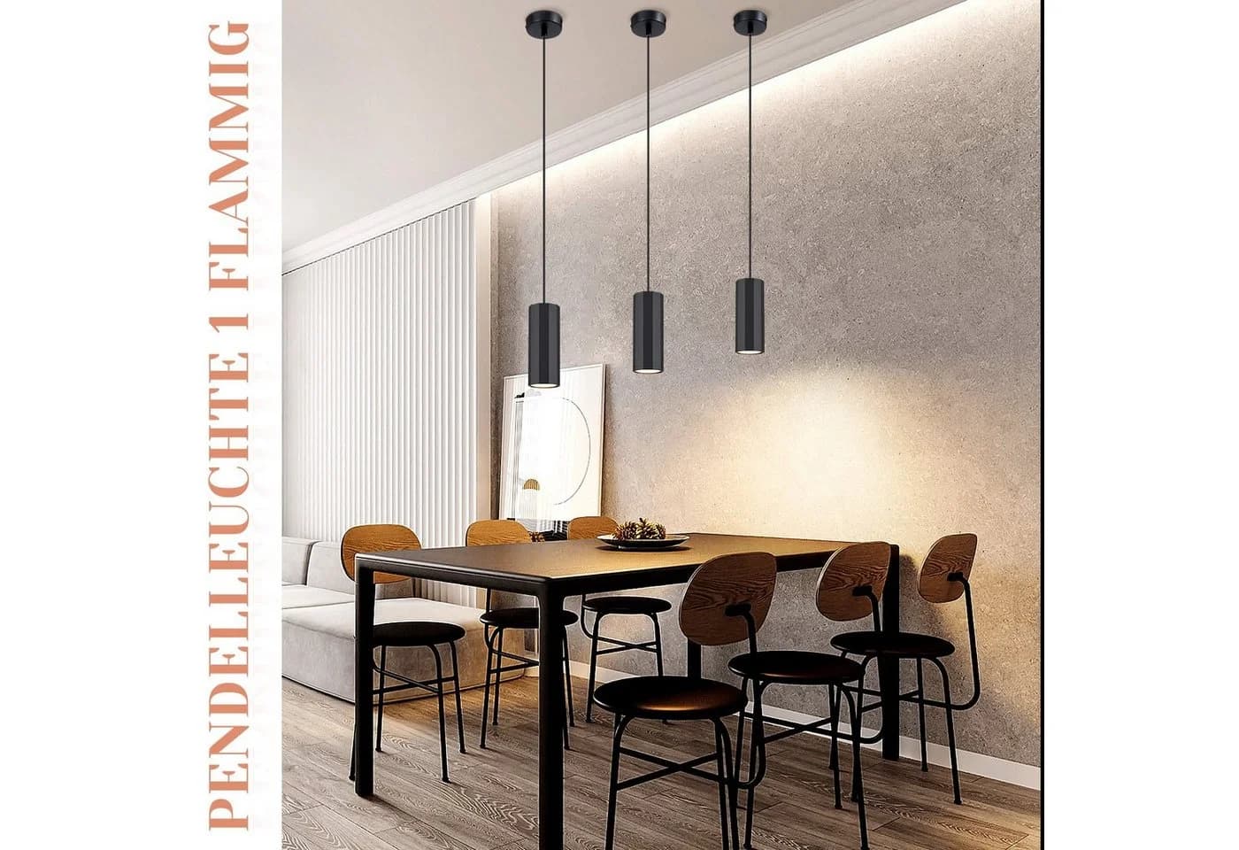 Nettlife Pendelleuchte Schwarz GU10 Modern Metall