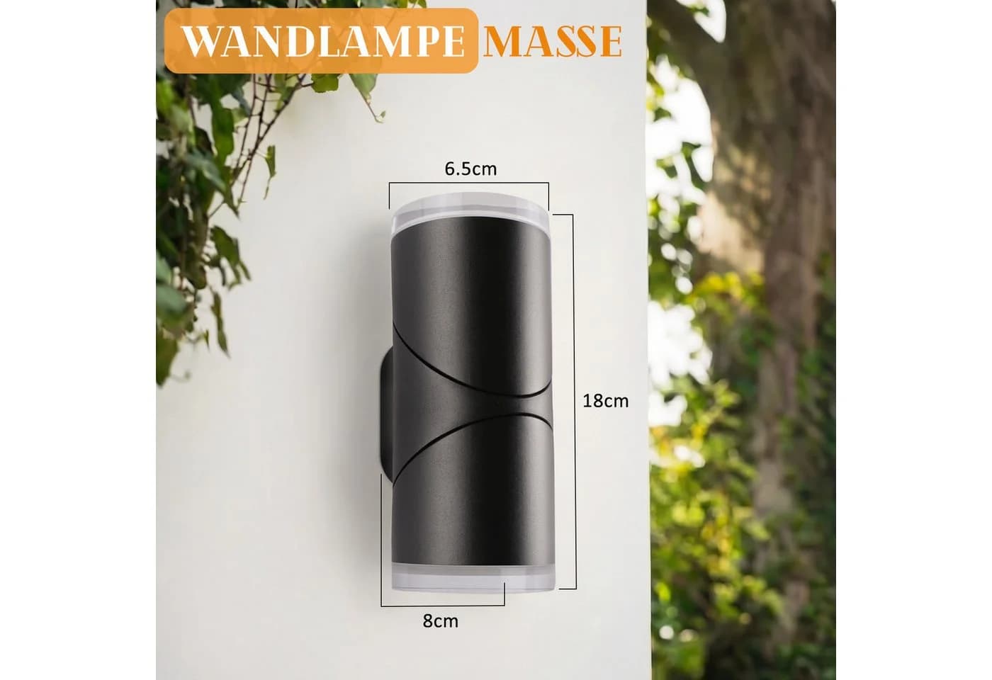 Nettlife LED Außen-Wandleuchte 10W Schwarz 3000K Warmweiß - Bild 3