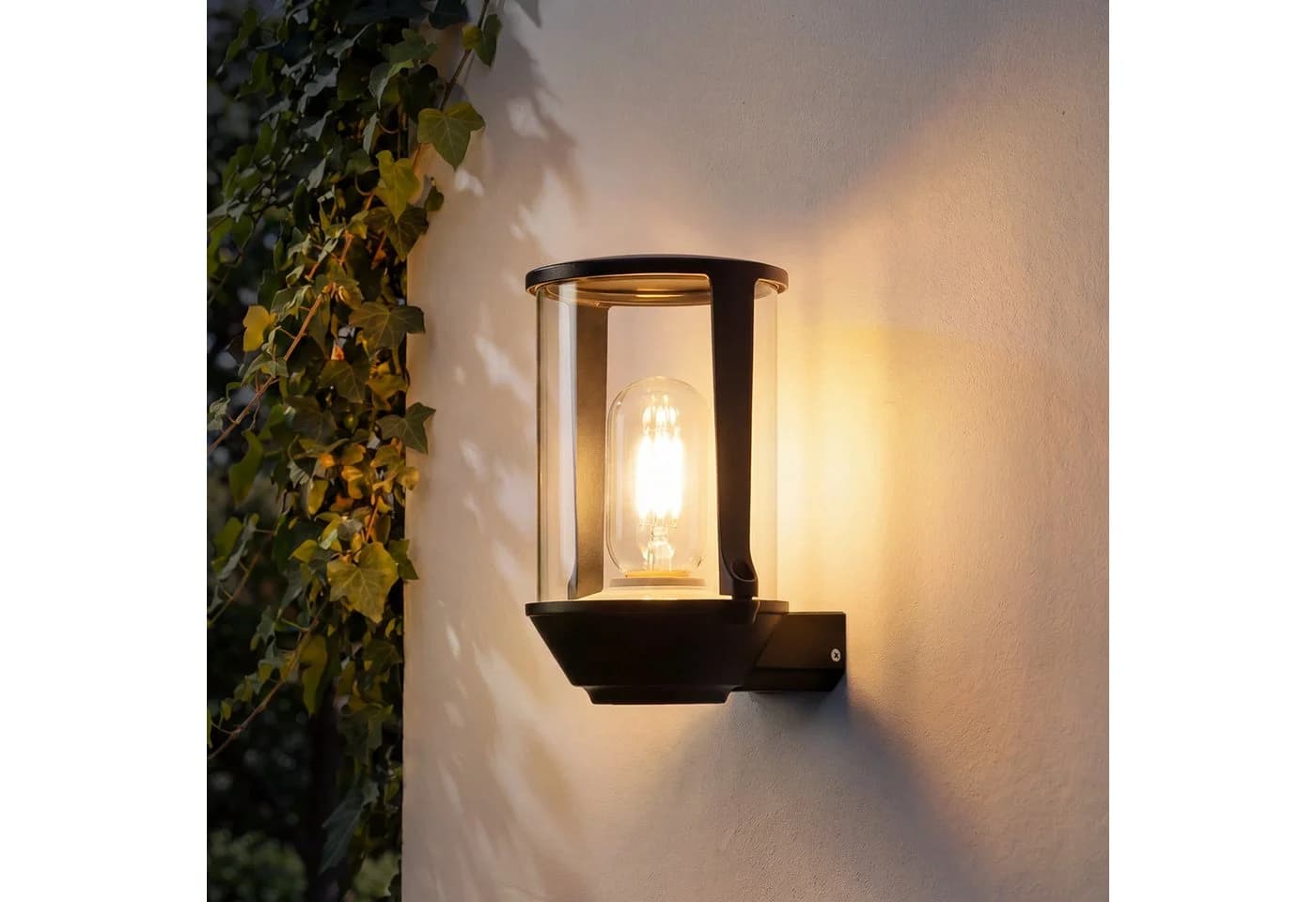 Nettlife Außen-Wandleuchte Schwarz E27 Aluminium & Glas - Bild 2