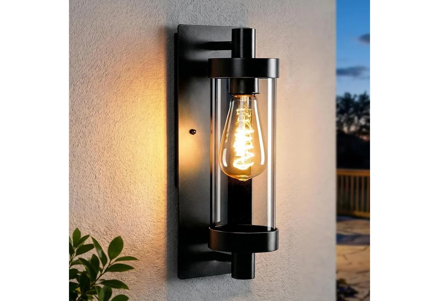 Nettlife Außen-Wandleuchte Schwarz E27 Aluminium - Bild 2