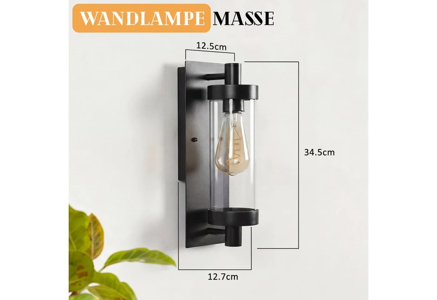 Nettlife Außen-Wandleuchte Schwarz E27 Aluminium - Bild 3