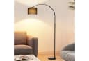 Nettlife Stehlampe Marmorsockel Bogenlampe Schwarz Stoffschirm Bild 2