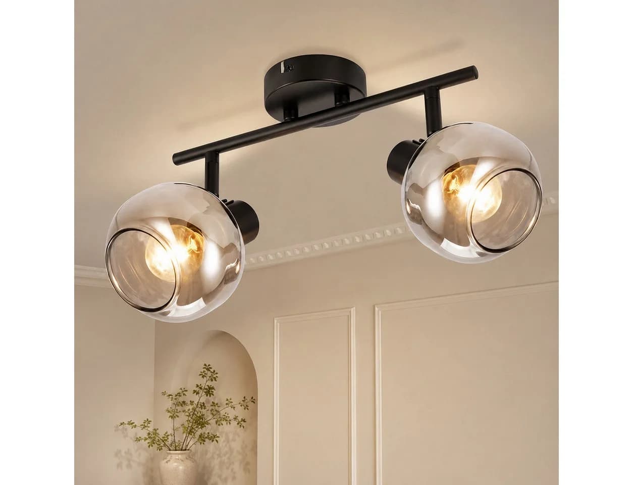 Nettlife Deckenstrahler Küchenlampe E14 Rauchglas Modern Schwenkbar - Bild 2